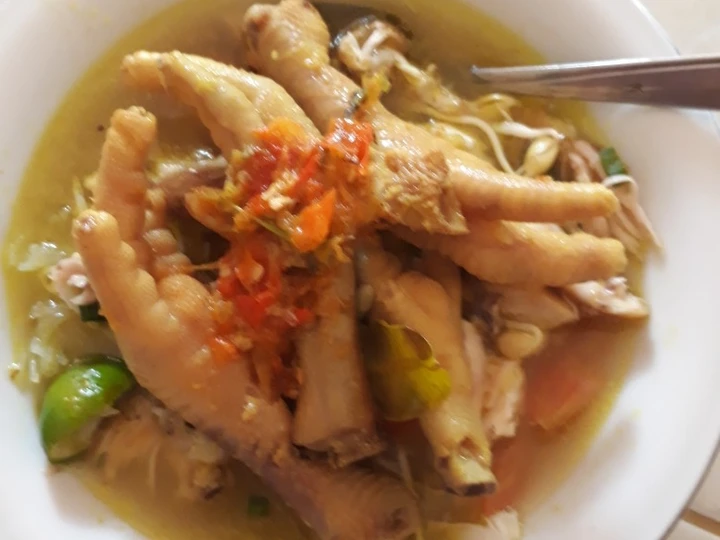 Cara Mudah Membuat Resep Soto ayam + ceker kuah kuning yang Lezat Sekali Anti Ribet, Bikin Ngiler