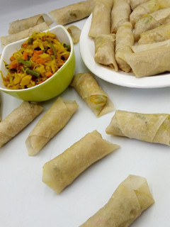 A picture of How to fold Springrolls in 3 simple steps.