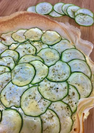 Une photo de Tarte courgette feta