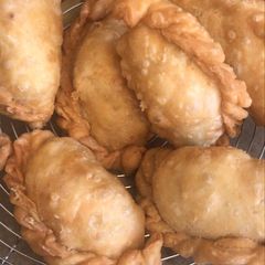A picture of Pastel goreng - Indonesian  savoury fried pastry *can be Vegan.