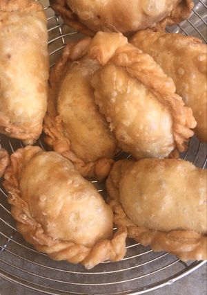 A picture of Pastel goreng - Indonesian  savoury fried pastry *can be Vegan.