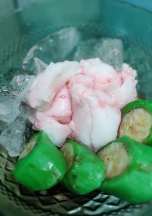 Foto resep Es pisang ijo mantul.