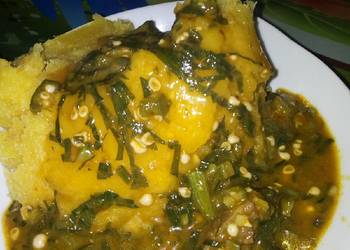 How to Cook Tasty Ogbono and okro soup with Garri