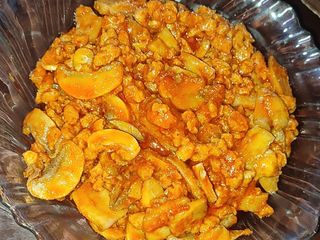 خوراک سویا و قارچ 😋