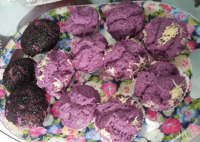 Resep Bolu kukus ubi ungu anti galau yang Enak