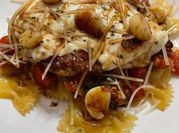 A picture of bruschetta with mozzarella