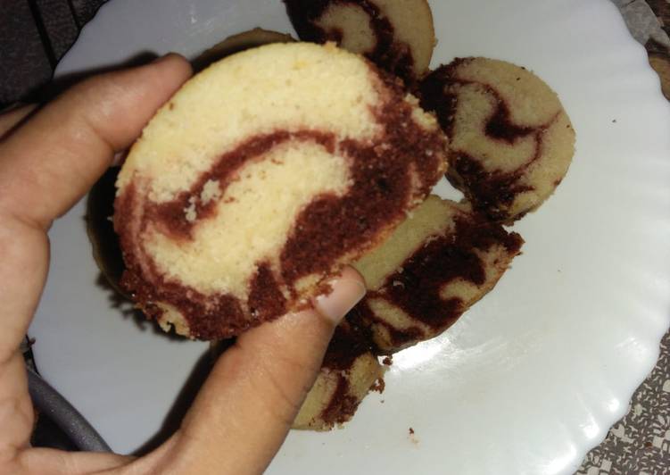 Steps to Make Any-night-of-the-week Red velvet marble cake #Idulfitrirecipescontest