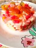 Tartar de fruta con salsa de mermelada y jenjibre