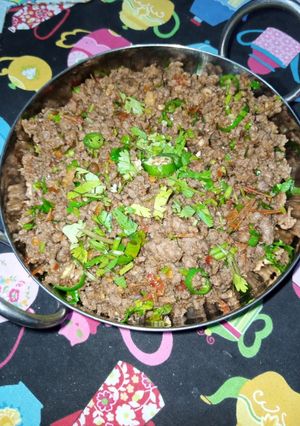 A picture of Kohati keema Karahi.