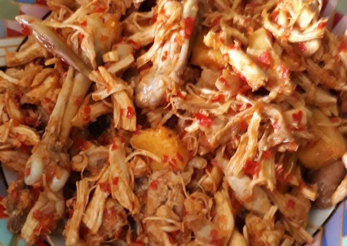 Ayam suwir balado non MSG