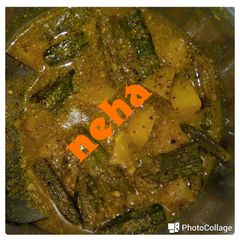 Bhindi potato curry in sarso masala A picture of Bhindi potato curry in sarso masala.