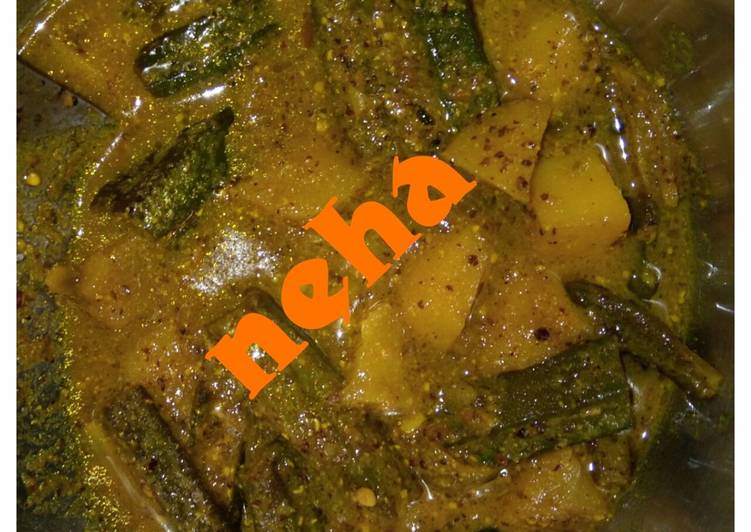 7 Delicious Homemade Bhindi potato curry in sarso masala