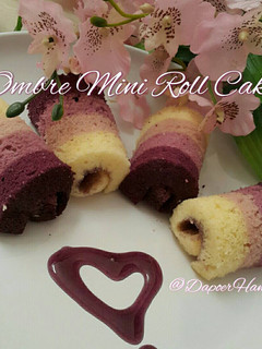 Foto resep Ombre Mini Roll Cake Selai Blueberry