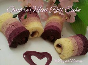 Foto resep Ombre Mini Roll Cake Selai Blueberry