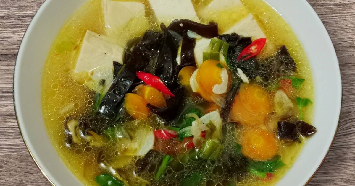 Resep Sup Tahu Jamur Kuping Rasanya Maknyus