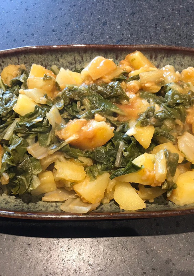 Una foto de Acelgas con patatas en Thermomix