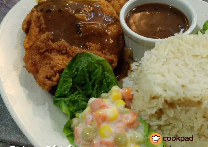 Resipi Crispy Chicken Chop With Butter Rice Oleh Mamy Kitchen89 Cookpad