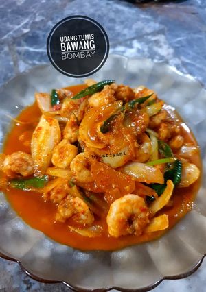 Foto resep Udang tumis bawang bombay