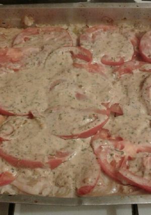 Una foto de Pescado al horno con arroz