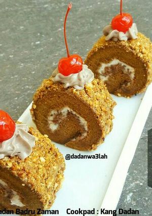 Foto resep Moccha Nuogat Roll Cake