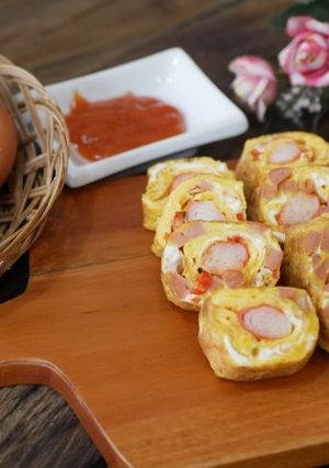 Foto resep Resep Bekal Anak Sekolah Bahan Dasar Telur Enak dan Mudah/ Tamago/ Telur gulung crabstick