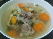 Gambar sup daging sapi bunga kol