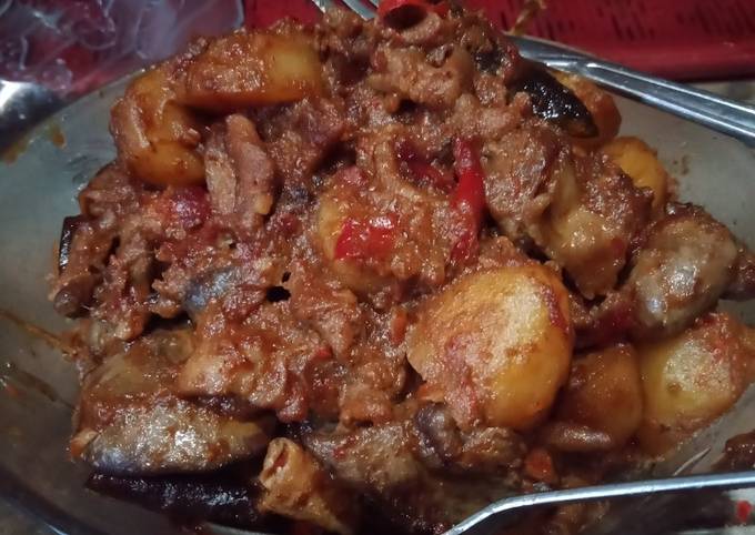 Resep: Rendang ati ampela kentang Irit Anti Gagal