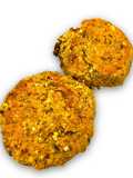 Medallones de garbanzos y lentejas rellenos con queso