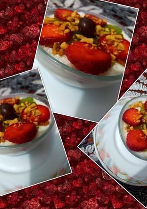 صورة لوصفة رز بلبن بالفواكه