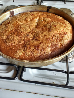 Una foto de Torta budín de banana light sin huevo