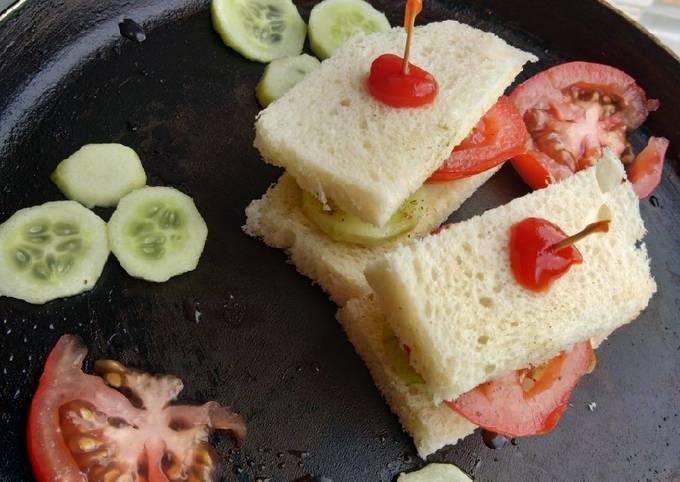 Instant and quick cucumber tomato sandwich recipe main photo