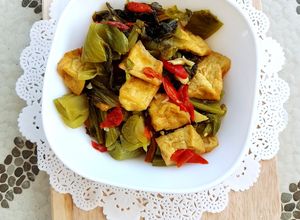 Foto resep Tumis sawi asin tahu