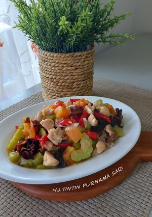 Foto resep Tumis Pare Ayam Jamur Kuping