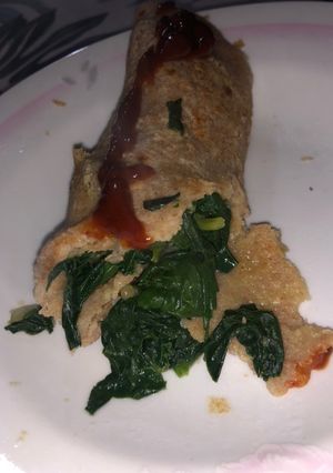 Una foto de Roll de espinaca para almuerzo rápido o cena liviana
