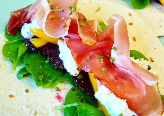 Smoked Ham & Beetroot Wraps