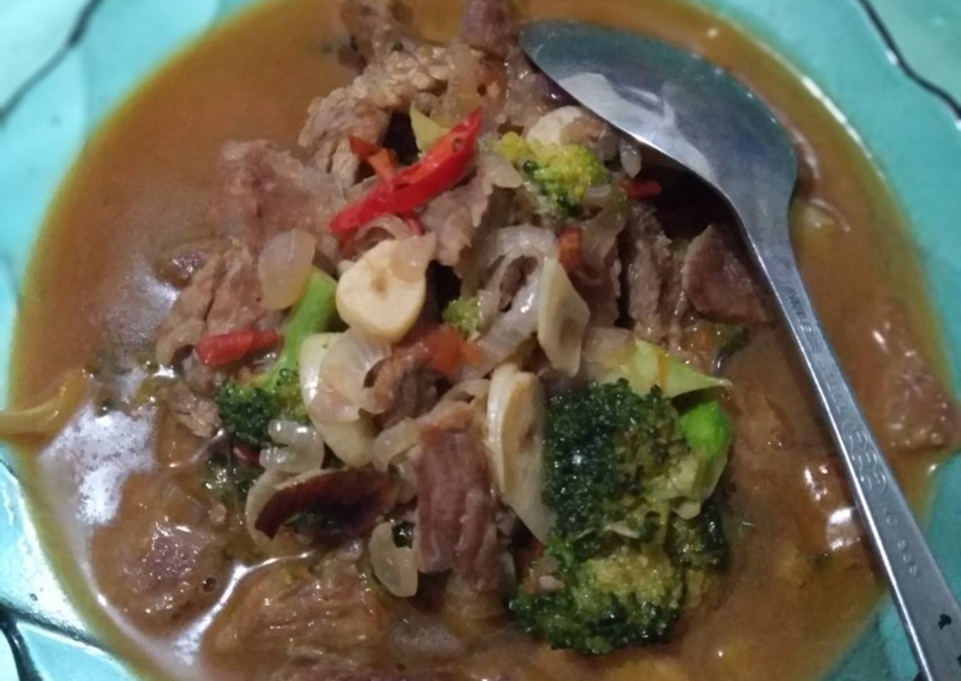 Daging cincang tumis brokoli