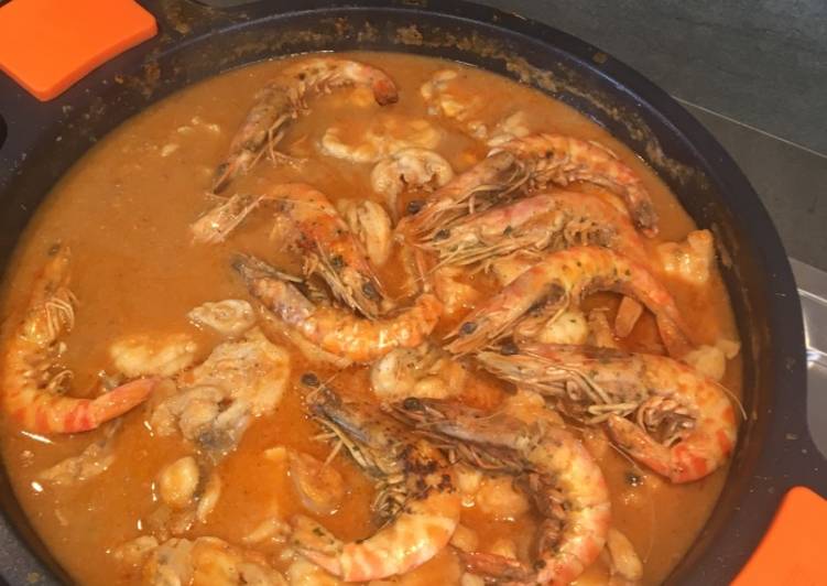Rape al all cremat 😋😋😋con langostinos flameados