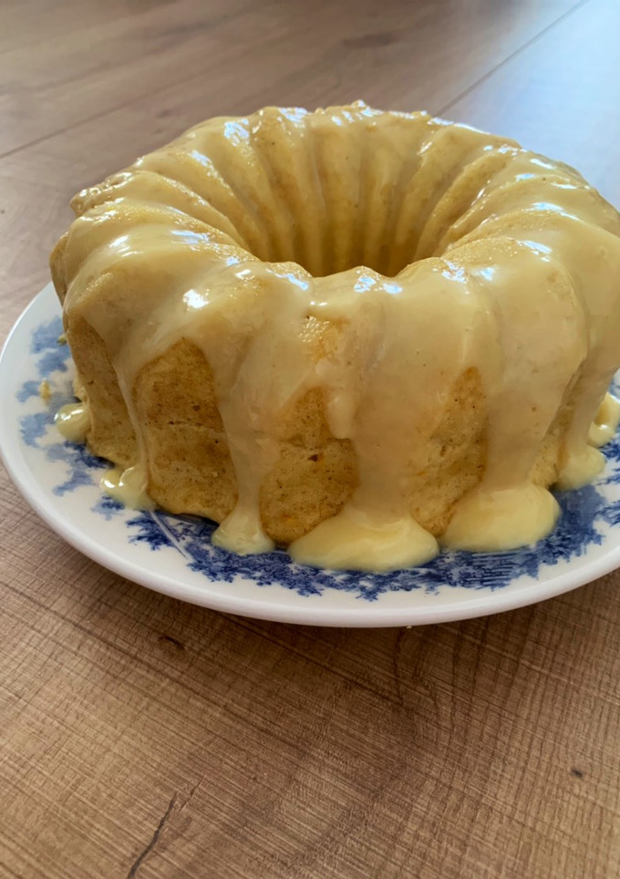 Una foto de Bizcocho de yogur y naranja ¡Mateo receta! (Thermomix y microondas)