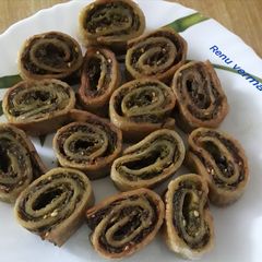 A picture of Palak methi chapati bhakharwadi.