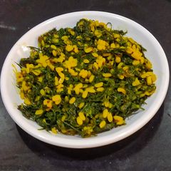 A picture of Dill Greens and Moong Dal.