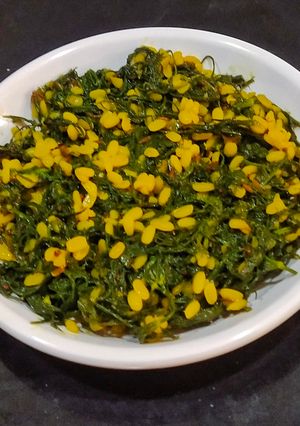 A picture of Dill Greens and Moong Dal.