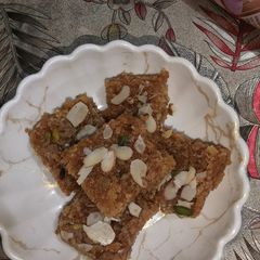 A picture of Moong daal burfi.