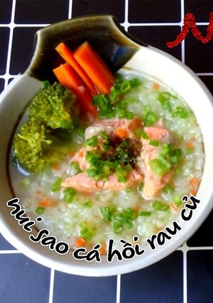 Hình của món Nui sao cá hồi rau củ.