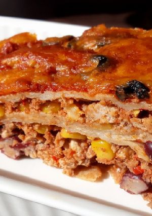 IR-barát mexikói rakott tortilla (Enchilada) recept fotója
