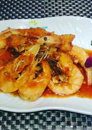Hình của món Tôm sốt me cay.