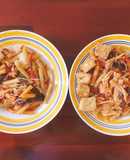 Nui xào nấm sốt cà