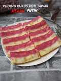 Puding Kukus Roti Tawar Merah Putih (santan mix susu cair)