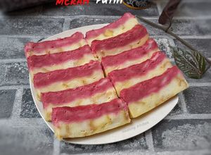 Foto resep Puding Kukus Roti Tawar Merah Putih (santan mix susu cair)