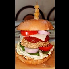 A picture of Chickpea Patty Burger (Chole Patty Burger).