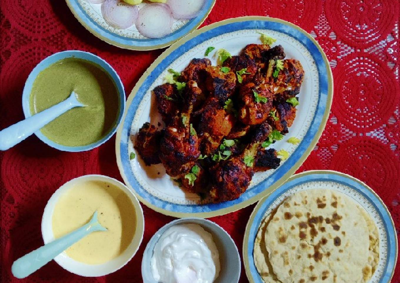 Tandoori chicken in grill